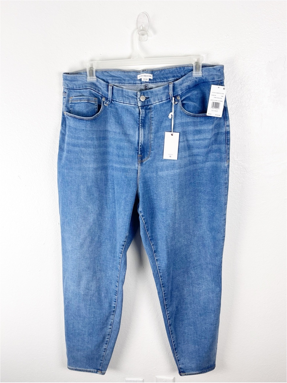 GOOD AMERICAN Always Fits Good Legs Skinny High Rise Blue Denim Jeans Size 20-26